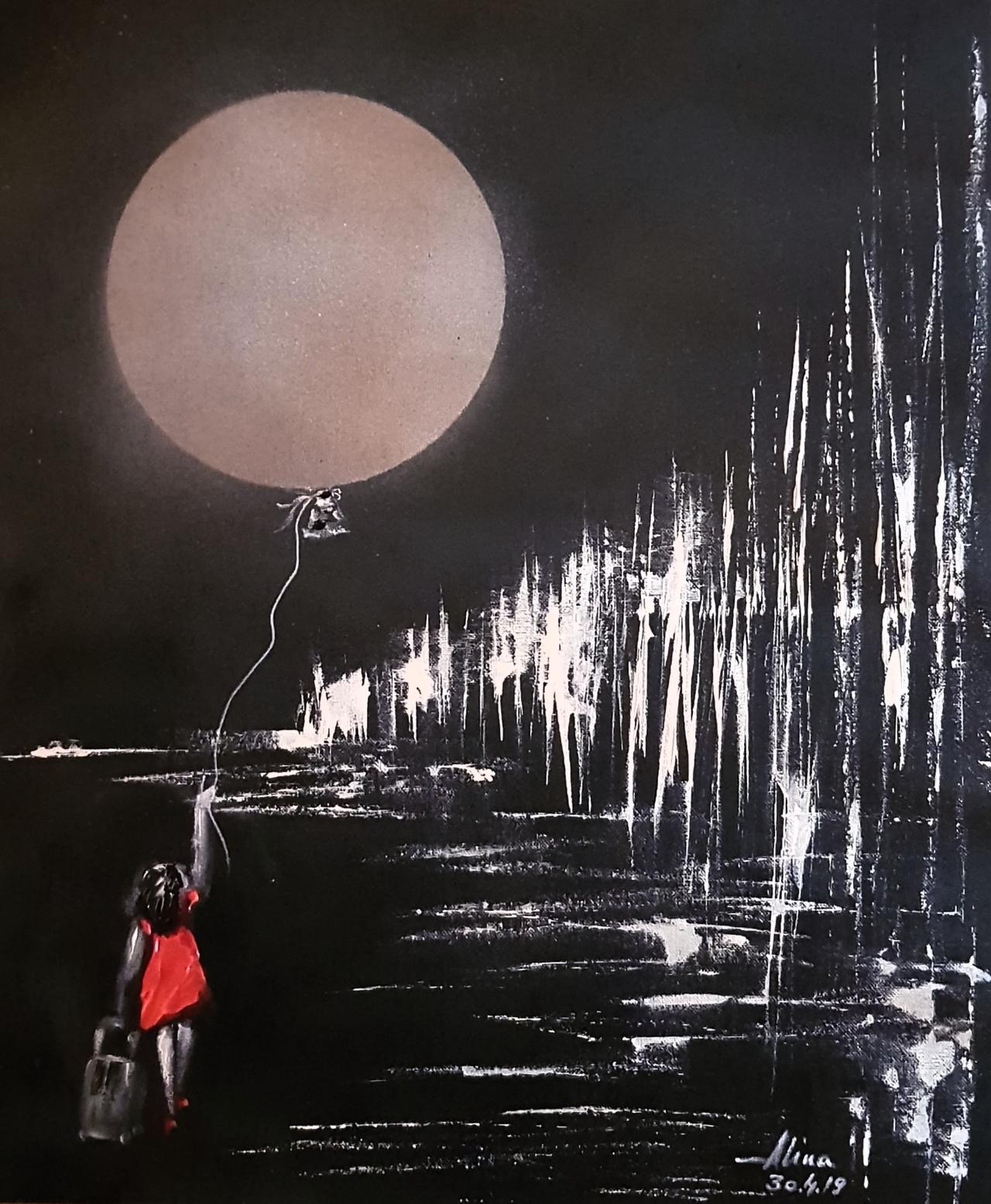 ArteDiAlina.com painting: I'll bring you the moon